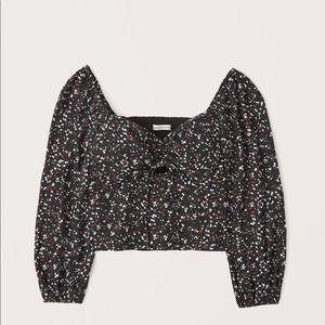 Abercrombie Long Sleeve Cinched Front Cutout Top